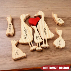 Personalised Duck Family Wooden Puzzles - Gift For Family