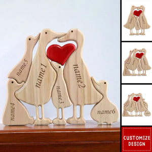 Personalised Duck Family Wooden Puzzles - Gift For Family