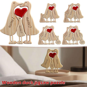 Personalised Duck Family Wooden Puzzles - Gift For Family