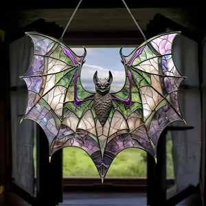 Bat Purple Acrylic Window Hanging, Indoor Decor, Bat window decor, Halloween Gift, Garden Gift