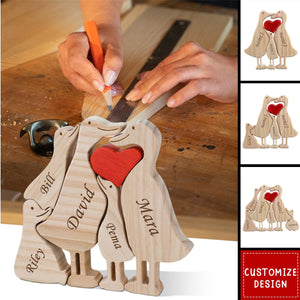 Personalised Duck Family Wooden Puzzles - Gift For Family