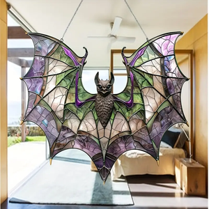 Bat Purple Acrylic Window Hanging, Indoor Decor, Bat window decor, Halloween Gift, Garden Gift