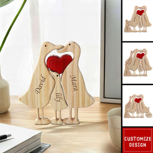 Personalised Duck Family Wooden Puzzles - Gift For Family