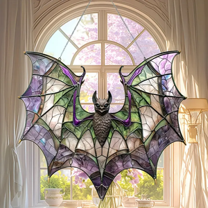 Bat Purple Acrylic Window Hanging, Indoor Decor, Bat window decor, Halloween Gift, Garden Gift