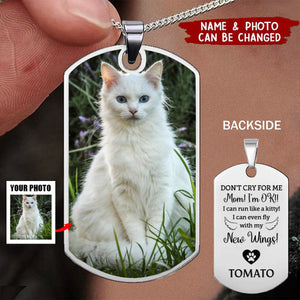 Custom Photo Don't Cry For Me - Memorial Personalized Custom Necklace - Gift For Pet Owners