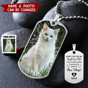 Custom Photo Don't Cry For Me - Memorial Personalized Custom Necklace - Gift For Pet Owners