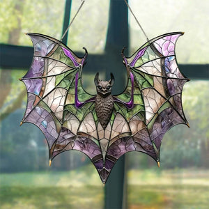 Bat Purple Acrylic Window Hanging, Indoor Decor, Bat window decor, Halloween Gift, Garden Gift